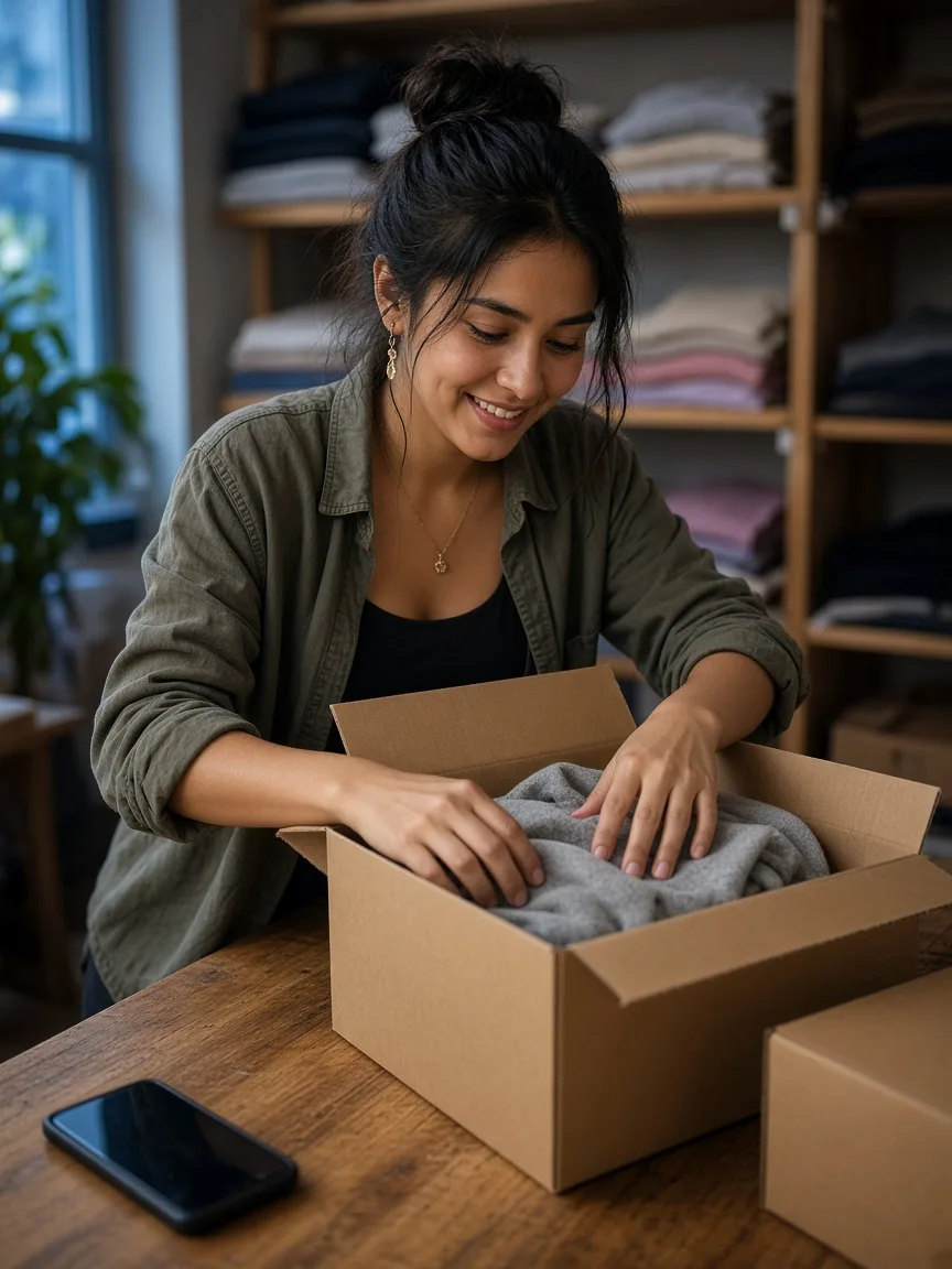 Emprendedora preparando pedidos para JESAS